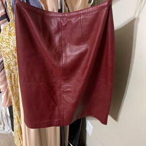 Mixit Burgundy Leather Pencil Skirt